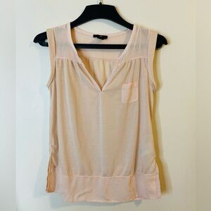 H&M light Peach Sleeveless V-neck Blouse